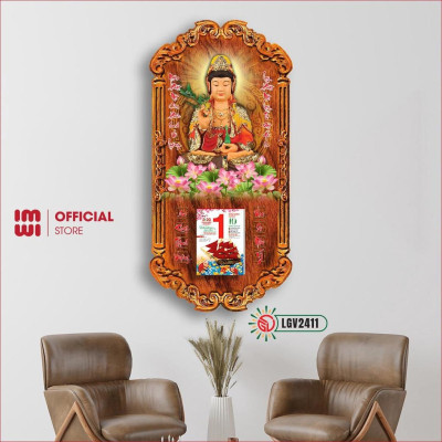 Lịch gỗ Phật giáo Quan Âm Bồ Tát treo tường IMWI GIMIVINA LGV2411