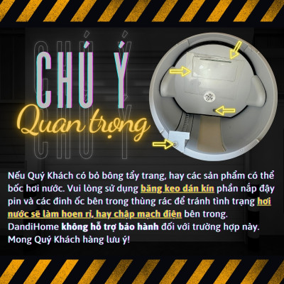 Thùng rác mini để bàn DandiHome 2 lít cảm biến tự động đóng mở