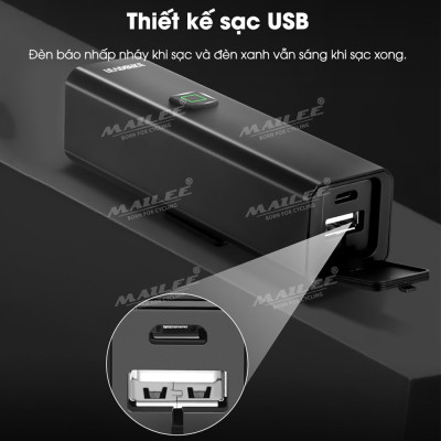 Đèn xe đạp LD-86A siêu sáng 1000 lumen, pin dung lượng cao 4500mAh, chất liệu vỏ nhôm, chống nước IP66, có hỗ trợ pad gắn treo (2 phiên bản tùy chọn) - Mai Lee