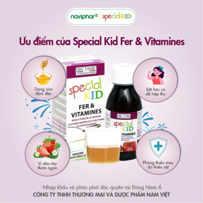 Siro Special Kid Fer Et Vitamines - Hỗ trợ thiếu máu do thiếu sắt ở trẻ - 125ml - Hàng Chính Hãng