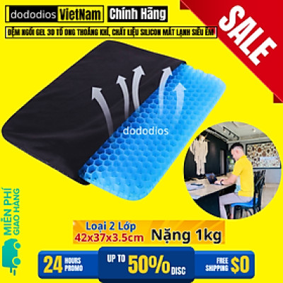 Đệm Lót Ghế 3D Thoáng Khí Loại 2 Lớp Silicon Tổ Ong Siêu Mát, đệm lót ghế ngồi silicon 3d - Chính Hãng dododios