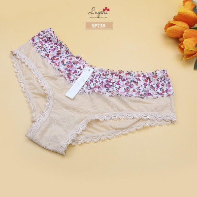 Quần Lót Nữ Lụa Phối Ren Cạp Vừa LUPERI LU3QL738 Dáng Hipster Nâng Mông Chất Liệu Mát Thoáng Khí Khử Mùi Tốt