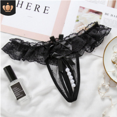  Quần lót trong suốt lọt khe - Màu đen