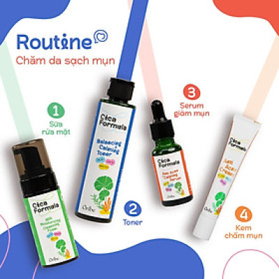 Combo chăm da mụn genZ Oribe Cica Cica Formula hỗ trợ giảm mụn làm mờ thâm phục hồi da