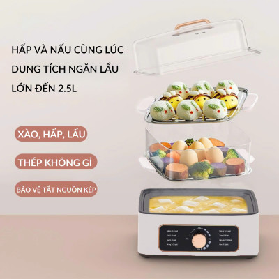 NỒI LẨU HẤP ĐA NĂNG PERFECT PF-LH12 2 TẦNG DUNG TÍCH 22 LIT BẢO HÀNH 1 NĂM- HÀNG CHÍNH HÃNG
