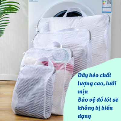 Túi giặt lưới chống biến dạng đồ 3 size– Dạng hộp có quai xách Túi lưới giặt đồ 3D cao cấp  Túi giặt vải lưới chống xù – Giữ phom quần áo Túi giặt bảo vệ đồ thời trang – Có tay cầm tiện lợi