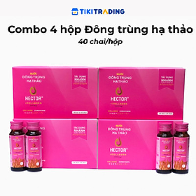 Combo 4 hộp 40 chai Đông trùng hạ thảo Hector Collagen Trẻ hóa nhanh