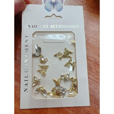 Set Charm Nơ Đen Trắng, Bướm Kim Loại Chống Han Gỉ, Trang Trí Móng Đẹp, Làm Nail Sang Trọng Nail Phương Miu Nữ Women