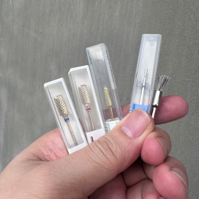 Combo 4 Đầu Mài Mạ Vàng Titan Đúc Làm Nail Siêu Mịn, An Toàn Cho Móng, Dành Cho Thợ Nail Nail Phương Miu, Mài Móng Nhanh