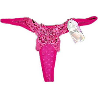  Quần lót dây lọt khe ren hình bướm - Màu hồng