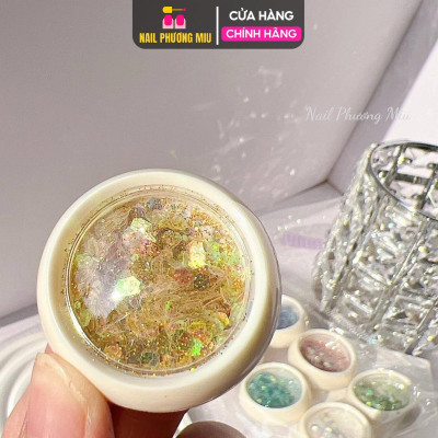 Set Nhũ Kim Tuyến Nail 8 Màu, Nhũ Vảy Cá Trang Trí Móng, Làm Đẹp Móng Tay Chân, Chất Liệu Nhũ Siêu Sáng Làm Nail Sơn Gel dap  gelgom