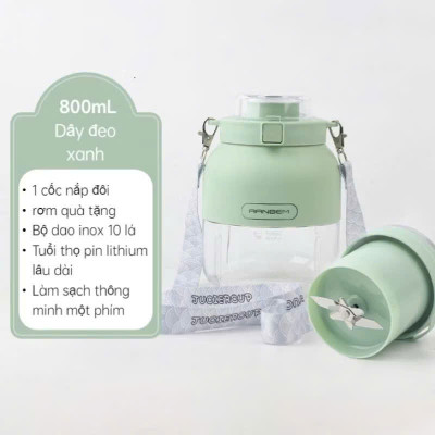 Máy Xay Sinh Tố Cầm Tay Mini Ostmars - Sạc Tích Điện, 10 Lưỡi Dao Đa Năng, Dung Tích 500ml - HÀNG CHÍNH HÃNG MINIIN