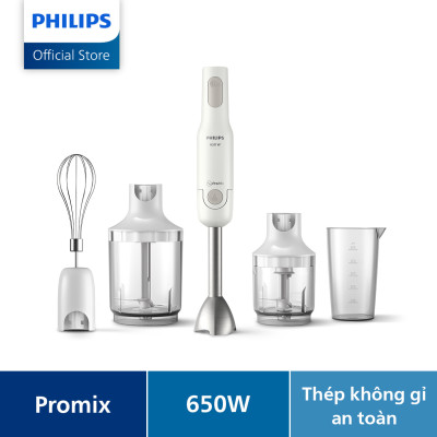 Máy xay cầm tay Promix PHILIPS HR2537 /00 650W full phụ kiện - Hàng Chính Hãng