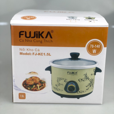 Nồi Kho Cá Thịt,Nấu Chậm,Nấu Cháo ,Chưng Yến 1.5L Fujika KC15 Màu Vàng-Hàng chính hãng
