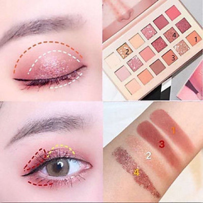 Kẻ mắt 18 màu gồm 12 màu lì và 6 màu nhũ mềm mịn ,siêu bám da ,không bị trôi ,lem  , dụng cụ trang điểm ,có thể phối màu yêu thích giúp đôi mắt nổi bật hơn , tôn lên vẻ đẹp ngọt ngào nữ tính  