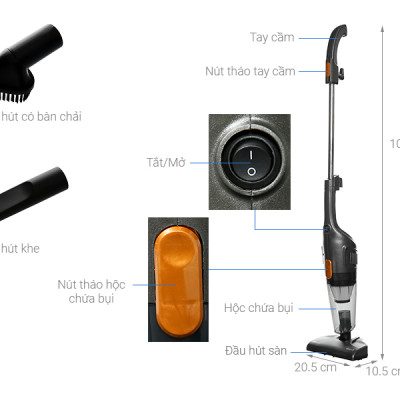Máy hút bụi cầm tay Deerma DX115C 600W - Hàng chính hãng