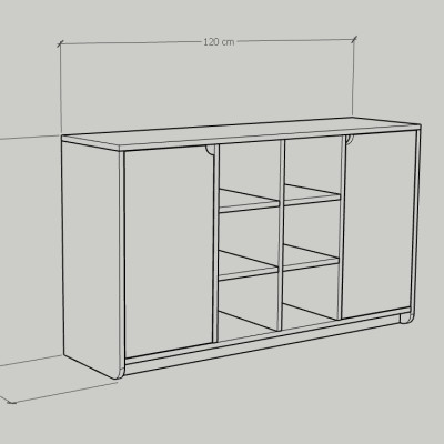 [Happy Home Furniture] CIRCLE, Tủ lưu trữ 2 cửa mở, 120cm x 34cm x 70cm ( DxRxC), TCM_070