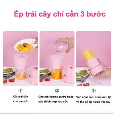 Máy Xay Sinh Tố Cầm Tay Mini Đa Năng 330ML Có Quai Xách  Chính Hãng MINIIN  - Xay Cực Nhanh 9s, An Toàn 