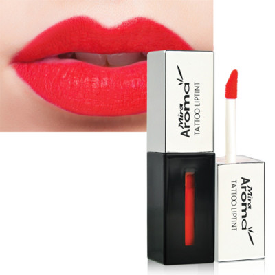 Son xăm lì siêu mịn không trôi Mira Aroma Tattoo Liptint Hàn Quốc 6g No.1 Real Red tặng kèm móc khoá