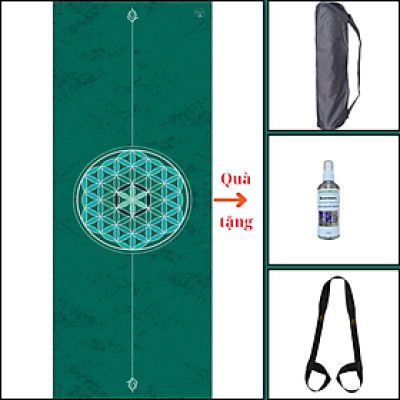 Thảm tập yoga chính hãng Yvonne, Wheel of Life, (TẶNG KÈM 3 PHẦN QUÀ) dày 6mm bề mặt nhám, siêu bám, chống trơn trượt, ưa mồ hôi,