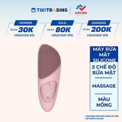 Máy Rửa Mặt Silicone Siêu Mềm Life360 LE-MRM22 với 5 Chế Độ Rửa Mặt Sạch Sâu, Massage và Chườm nóng vùng mắt