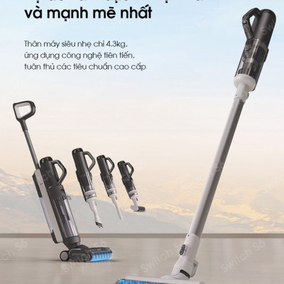 Máy Hút Bụi Lau Sàn Tineco Floor One Switch S6 Hút Bụi Lốc Xoáy, Sấy Khô 70°C Tràn Tràn Viền 2 Cạnh - Hàng Chính Hãng