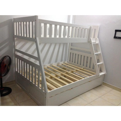 Giường 2 Tầng Bình Long Gỗ Tự Nhiên 1m4-1m - Trắng
