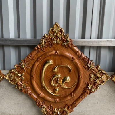 Tranh treo tường chữ phúc lộc thọ bằng gỗ hương đá 