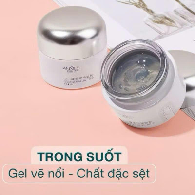 Gel Vẽ Nổi Thuỷ Tinh Chà Tráng Gương, Gel Nặn Trong Suốt Annies 20g Làm Nail, Gel Đặc Không Chảy Vẽ 3D Tráng Gương, Đính Charm Đá Thủy Tinh