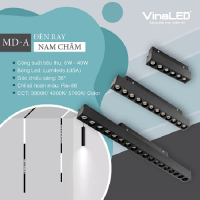 MD-AB24 - Đèn Ray nam châm VINALED