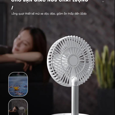 Quạt Tích Điện Để Bàn Xiaomi 3life 008 Sử Dụng 6-24 Giờ Liên Tục Tùy Cấp Độ Gió - Hàng Nhập Khẩu
