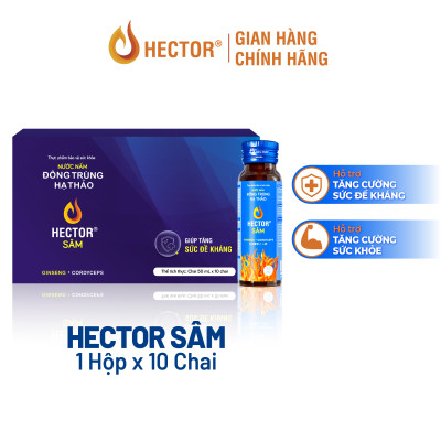 Bộ 2 hộp nước nấm Đông trùng hạ thảo Hector Sâm và Hector Collagen ( 20x50ml)