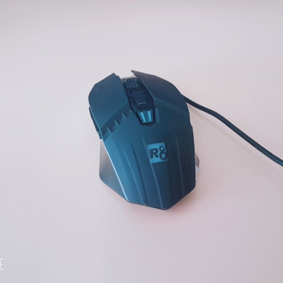 Chuột game 6D R8 1617A Led đa màu DPI 3200 - dây bọc dù chống nhiễu (đen) Hàng Chính Hãng