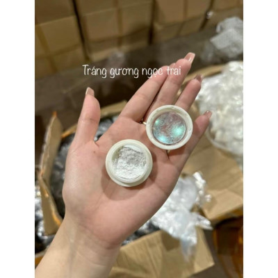 Tráng Gương Ngọc Trai Siêu Sáng Tặng Kèm Cọ Chà Tráng Gương Làm Nail, Nhũ Tráng Gương Đa Sắc Ánh Ngọc Trai Trang Trí Móng Nữ Women thạch tráng gương