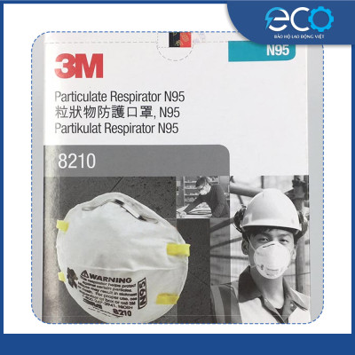 Khẩu trang 3M 8210 N95 lọc ít nhất 95% bụi mịn, vi khuẩn, vi rút