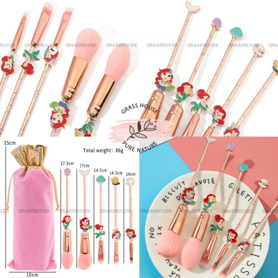 BỘ CỌ TRANG ĐIỂM MAKE UP 5 CÂY NÀNG TIÊN CÁ MERMAID ARIEL GOLD ROSE HÀNG THỦ CÔNG SƠN TỈNH ĐIỆN CAO CẤP