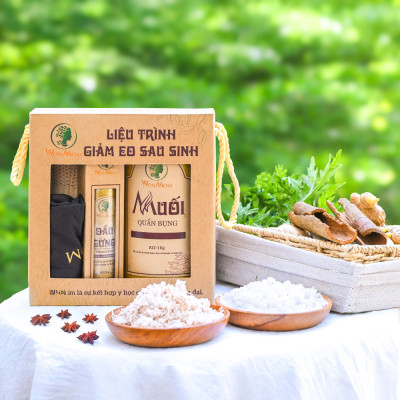 Bộ ở cữ siêu tiết kiệm Wonmom ( liệu trình giảm eo + kem nghệ tươi + kem sữa nghệ body )