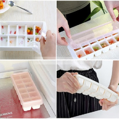 Combo khay trữ đồ ăn dặm cho bé Kokubo 12 ngăn + cốc có núm dành cho bé 230ml - nội địa Nhật Bản