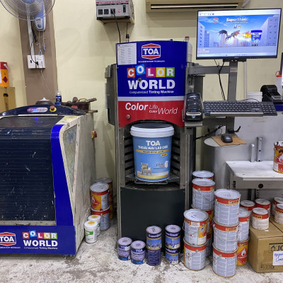 Sơn nước Toa thoải mái lau chùi siêu bóng màu xám 8268 _18L