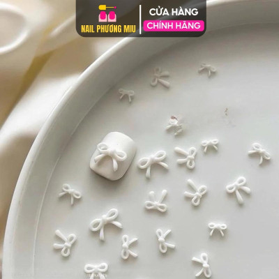 Set 50 Chiếc Nơ Đỏ 3D Mix Size Làm Nail Nữ Tính, Charm Nơ Đỏ Bằng Nhựa Gắn Móng Tay Nghệ Thuật Trẻ Trung Women