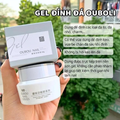 Gel Đính Đá OUBOLI Hũ To 30g Cao Cấp Siêu Bền Đậm Đặc Không Chảy Không Hơi Keo, Không Cần Phao Nhám Top Độ Bền Cao Dùng Gắn Đá To, Nhỏ, Charm Nữ Women