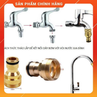 ️ Bộ dây vòi xịt nước rửa xe, tưới cây , tăng áp 3 lần, loại 3m, 5m 206701-1Yđầu đồng, cút đồng, d.vàng