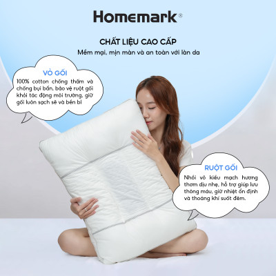 Ruột Gối Kiều Mạch Homemark Cao Cấp - Hỗ Trợ Giấc Ngủ Sâu, Êm Ái, Tự Nhiên, Thoáng Khí - Kích Thước 50x70cm