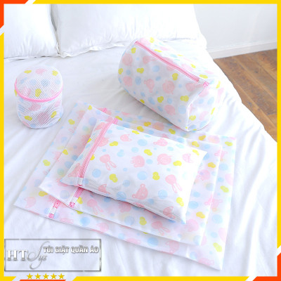 Bộ 5 túi giặt quần áo-HT SYS-Bộ 5 túi giặt đồ lót, tất, bảo vệ quần áo họa tiết đẹp