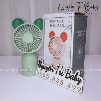 Quạt mini cầm tay tích điện pin sạc Moaz bebe (màu ngẫu nhiên) - Hàng chính hãng