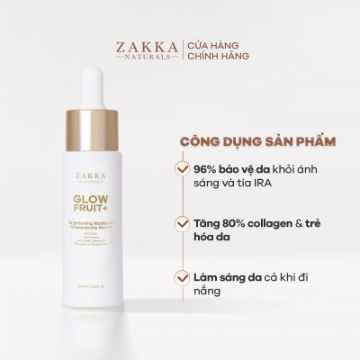 [BẢN MỚI] Serum Vitamin C Zakka Naturals GlowFruit+ Brightening Radiance Concentrate 20ml