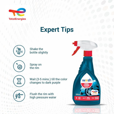 Chai xịt vệ sinh vành xe, mâm xe, hợp kim và vành thép má phanh Total Energies TE-WC500 500ml - làm sạch bụi bẩn, loại bỏ rỉ sét, bột sắt, bột phanh, không ăn mòn