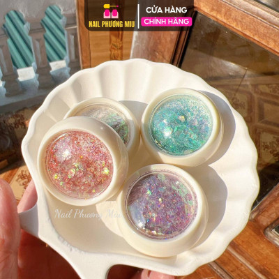 Set Nhũ Kim Tuyến Nail 8 Màu, Nhũ Vảy Cá Trang Trí Móng, Làm Đẹp Móng Tay Chân, Chất Liệu Nhũ Siêu Sáng Làm Nail Sơn Gel dap  gelgom