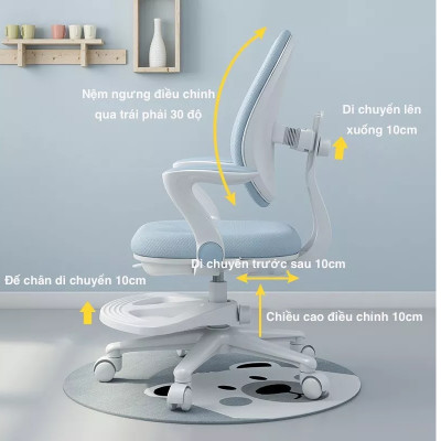 [ Tặng kèm đai và bọc ghế ] Ghế ngồi học chống gù cho con có tư thế ngồi lành mạnh chuẩn khoa học - Hàng chính hãng- Bảo hành 2 năm
