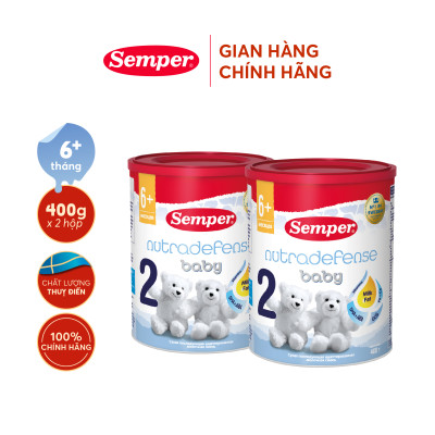 Combo 2 Sữa bột công thức Semper Nutradefense Baby 2 400g/hộp